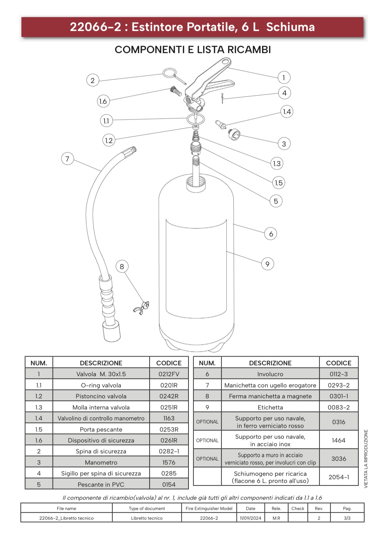 ESTINTORE LITRI 6 SCHIUMA EN 3-7 - 27 A 233 B 40 F