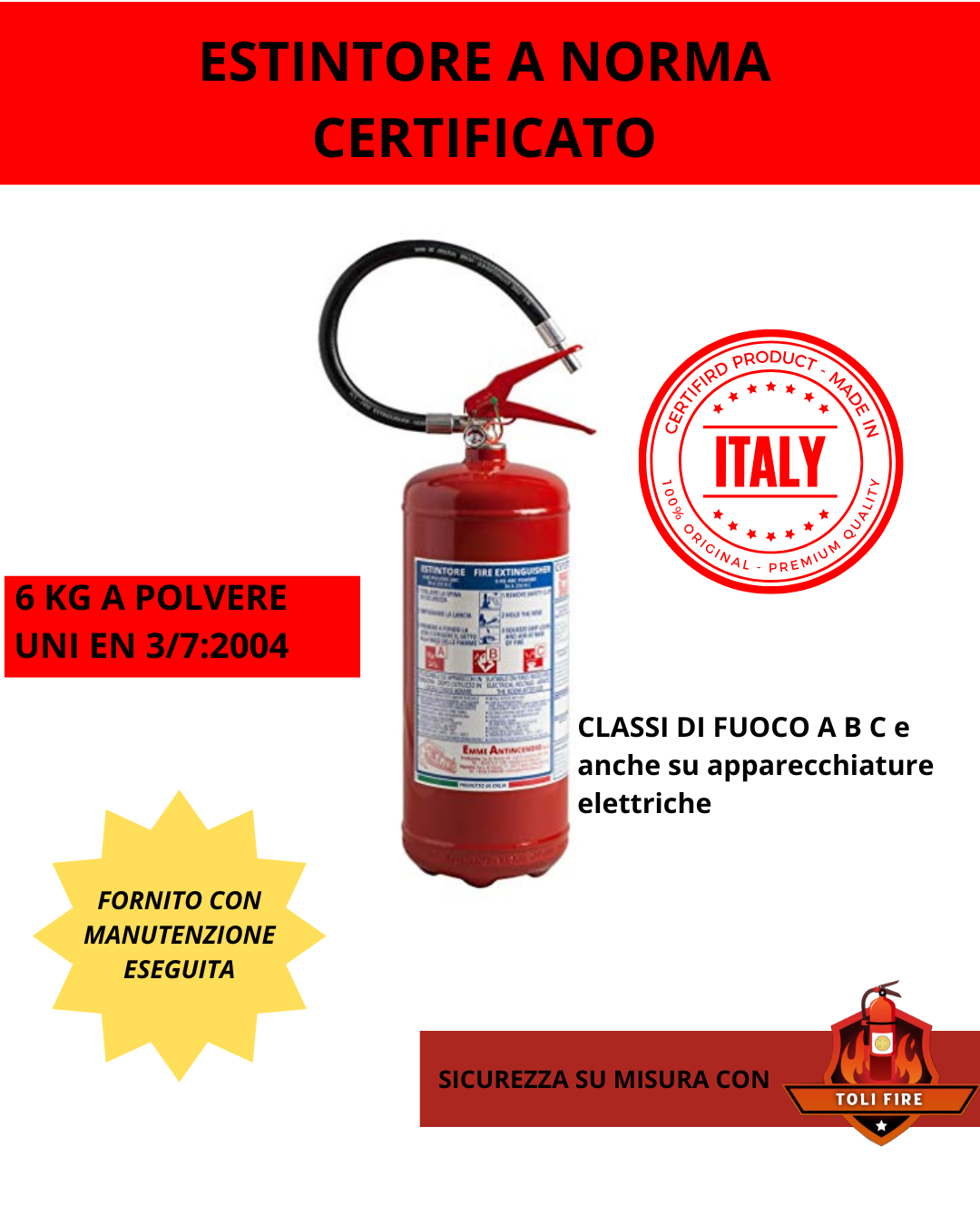 Kit Sicurezza B&B Pronto all’Uso – Estintore + Rilevatori + Accessori