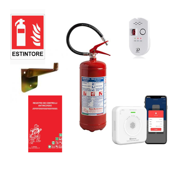Kit Sicurezza B&B Pronto all’Uso – Estintore + Rilevatori + Accessori